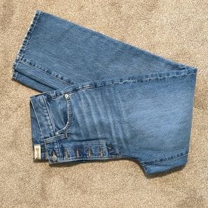 Madewell The Perfect Vintage Straight Jean in Becker Wash Button-front edition